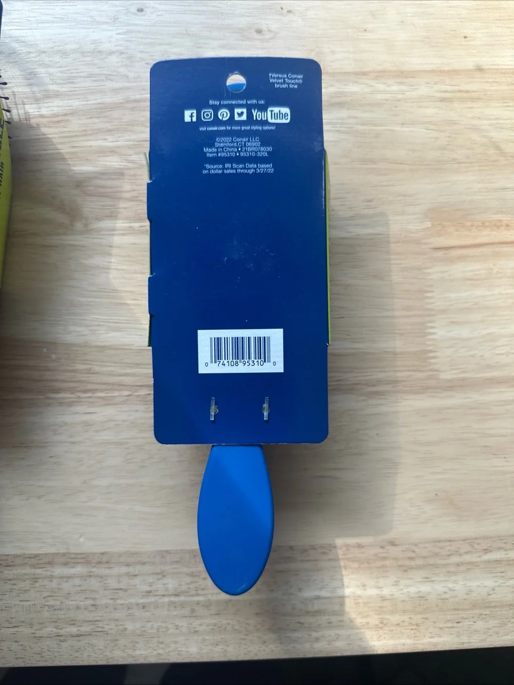 Conair Gently Detangle Paddle Brush — Blue oval